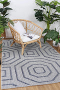 Vanuatu Hale Charcoal Geometric Flatweave Rug - 18 styled with furniture