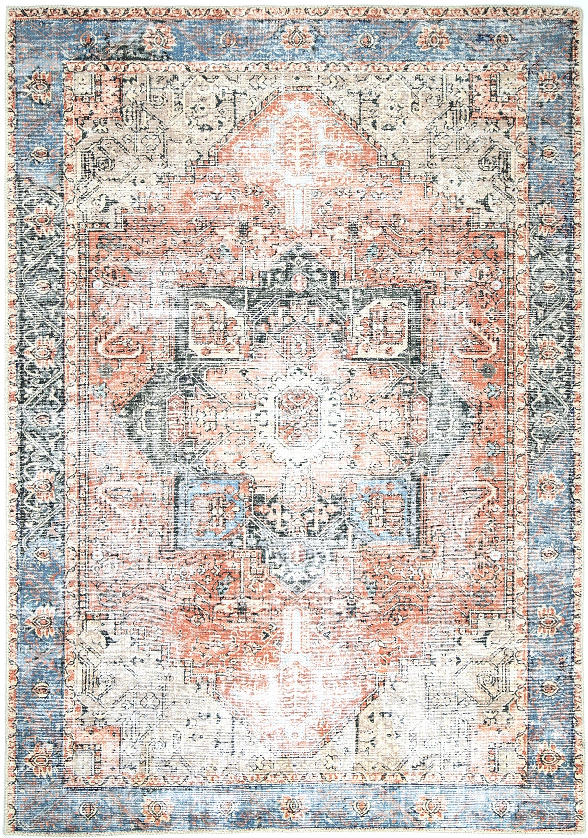 Vintage Crown Cezanne Terracotta Sky Washable Rug - No Fringe – view 2