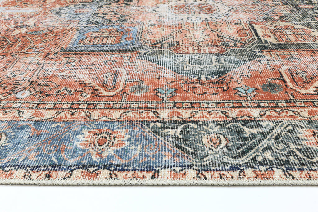 Vintage Crown Cezanne Terracotta Sky Washable Rug - No Fringe – view 3