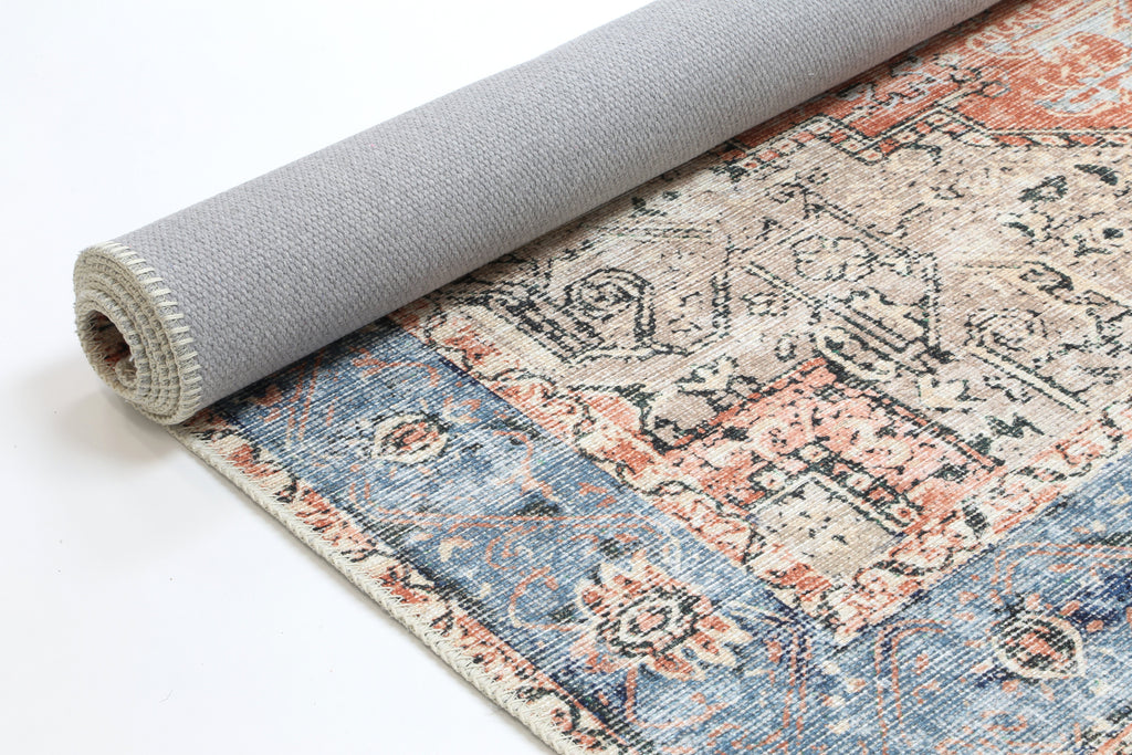 Vintage Crown Cezanne Terracotta Sky Washable Rug - No Fringe – view 6