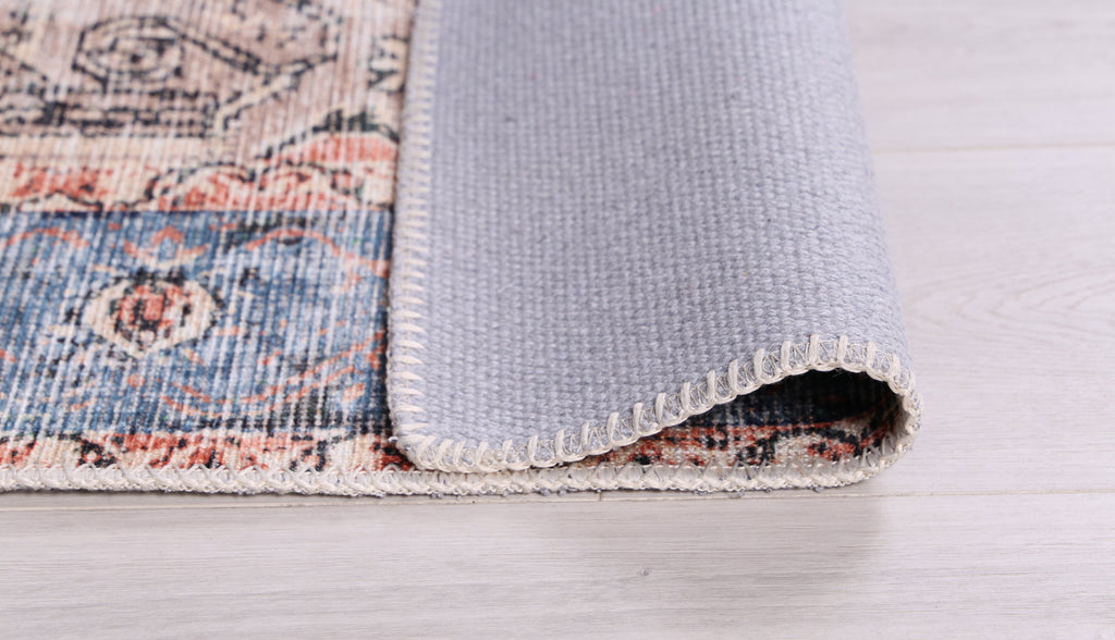 Vintage Crown Cezanne Terracotta Sky Washable Rug - No Fringe – view 5