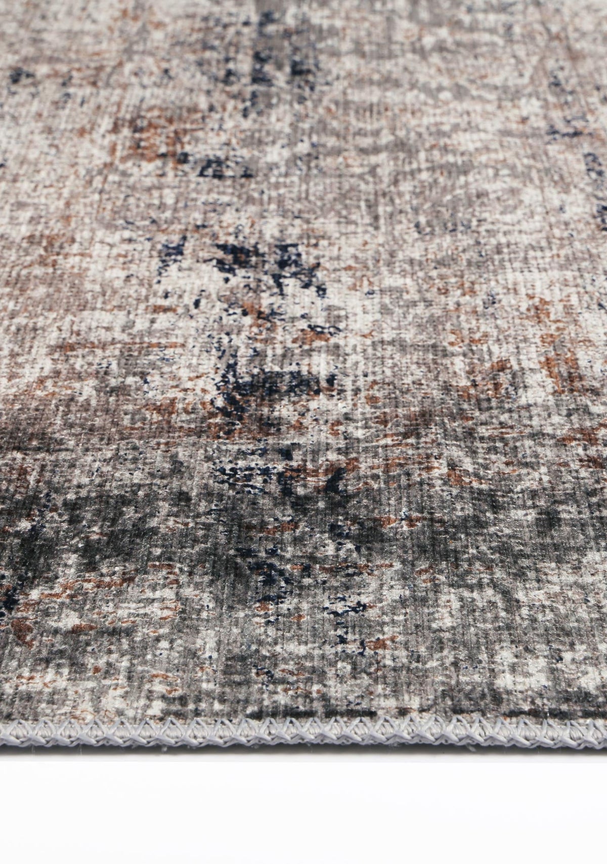 Vintage Crown Anne Echo Blue Grey Washable Rug – view 3