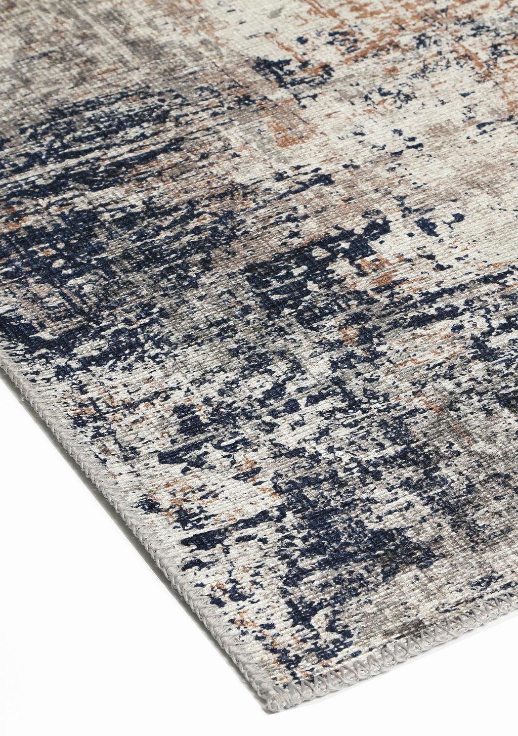Vintage Crown Anne Echo Blue Grey Washable Rug – view 4