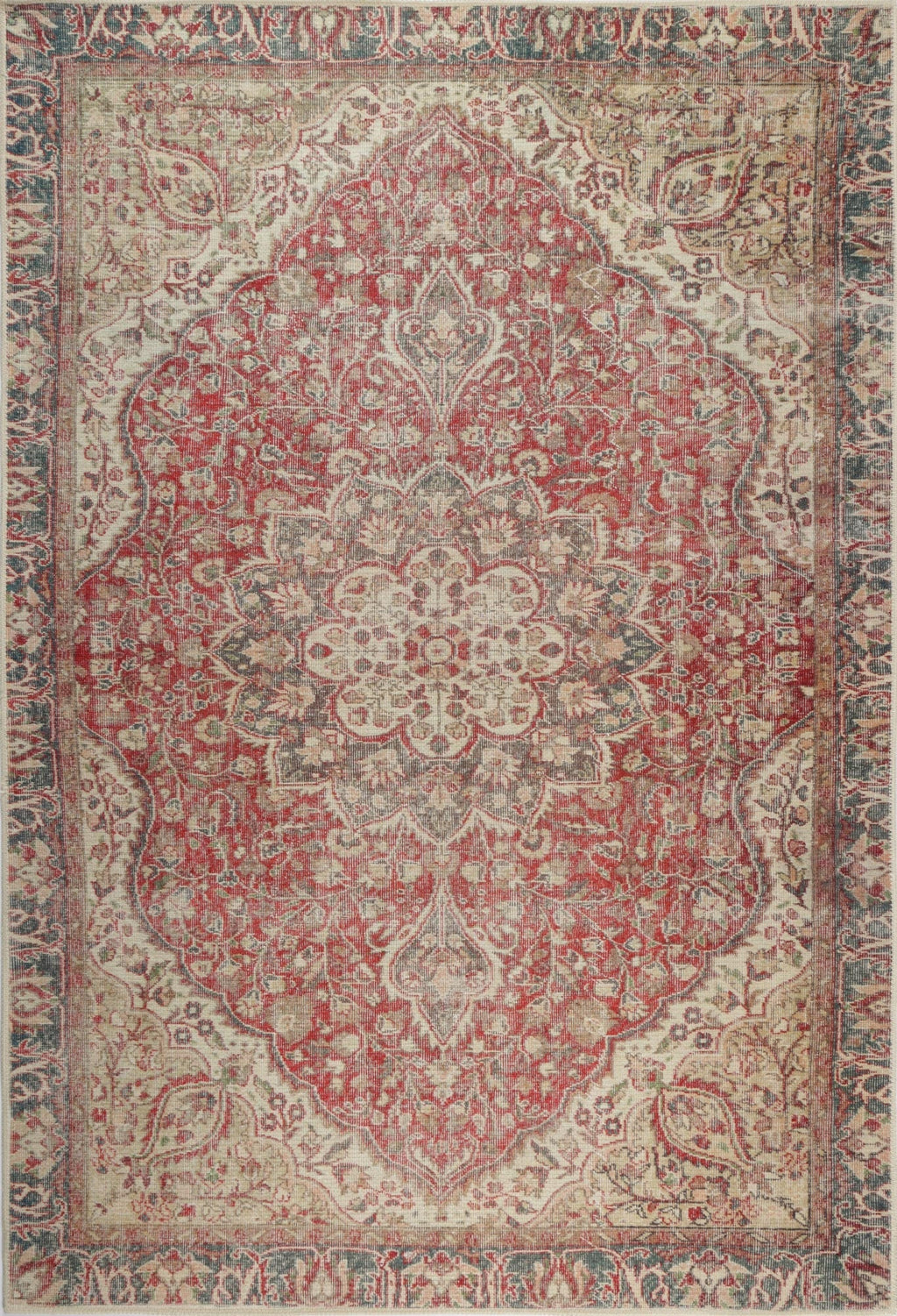 Vintage Crown Albert Red & Gold Distressed Vintage Rug -(2869-00) – view 2