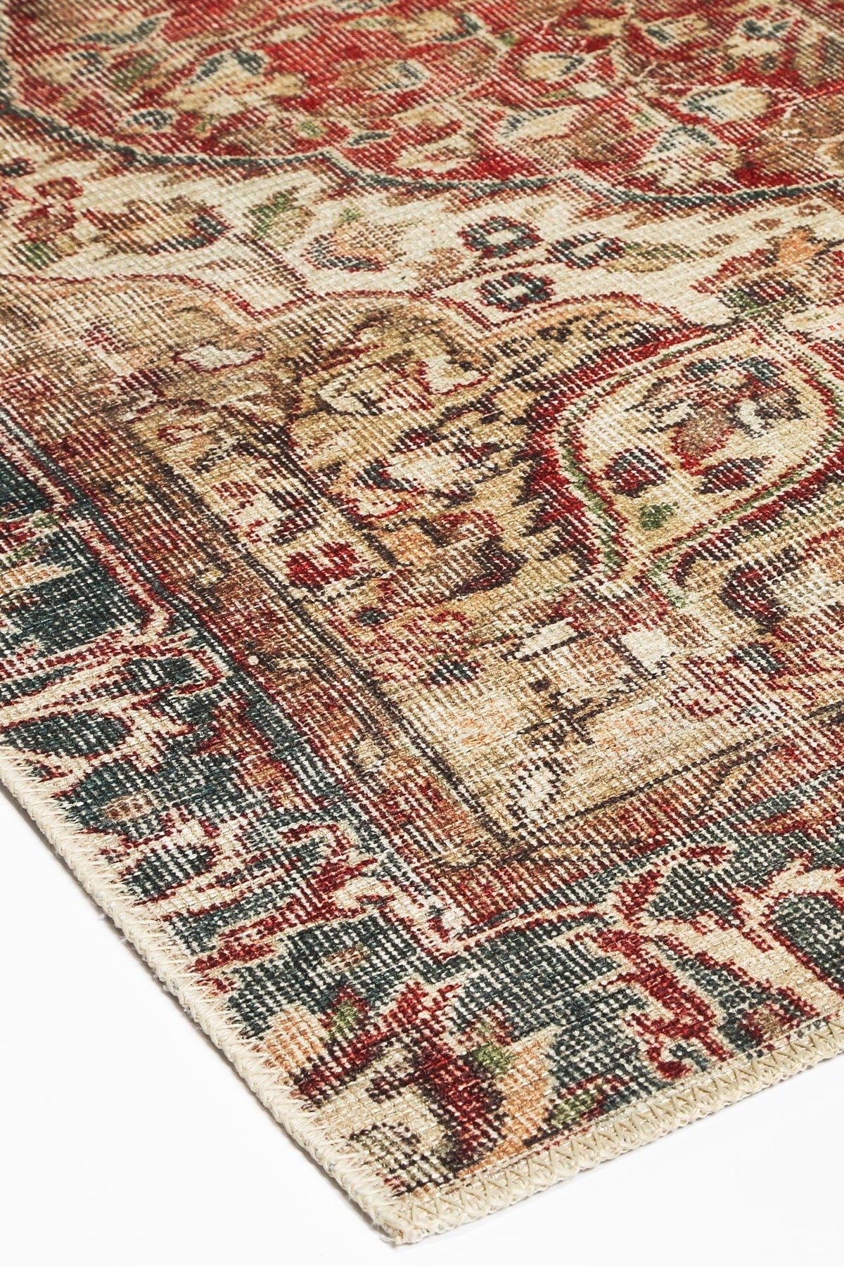 Vintage Crown Albert Red & Gold Distressed Vintage Rug -(2869-00) – view 5