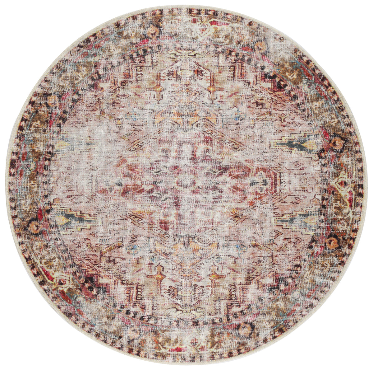 Vintage Crown Ernest Multicolour Washable Rug - 2379-01 – view 8