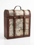Vintage Map Wine Box: 2 Bottle Carrier