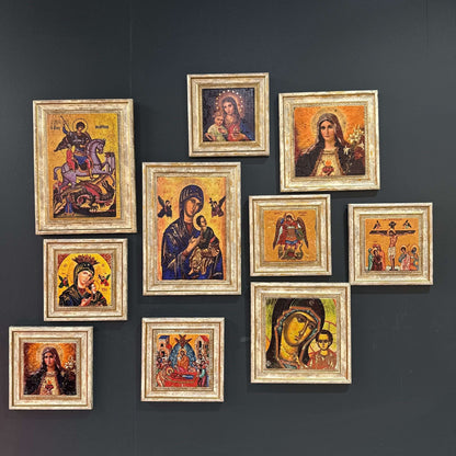 Vintage Stone Icons-Explore our authentic Vintage Stone Icons, crafted in Türkiye with intricate details that capture the beauty of Byzantine and Eastern Orthodox art. Perfect for home décor, collectors, and religious gifts, these high-quality stone icons