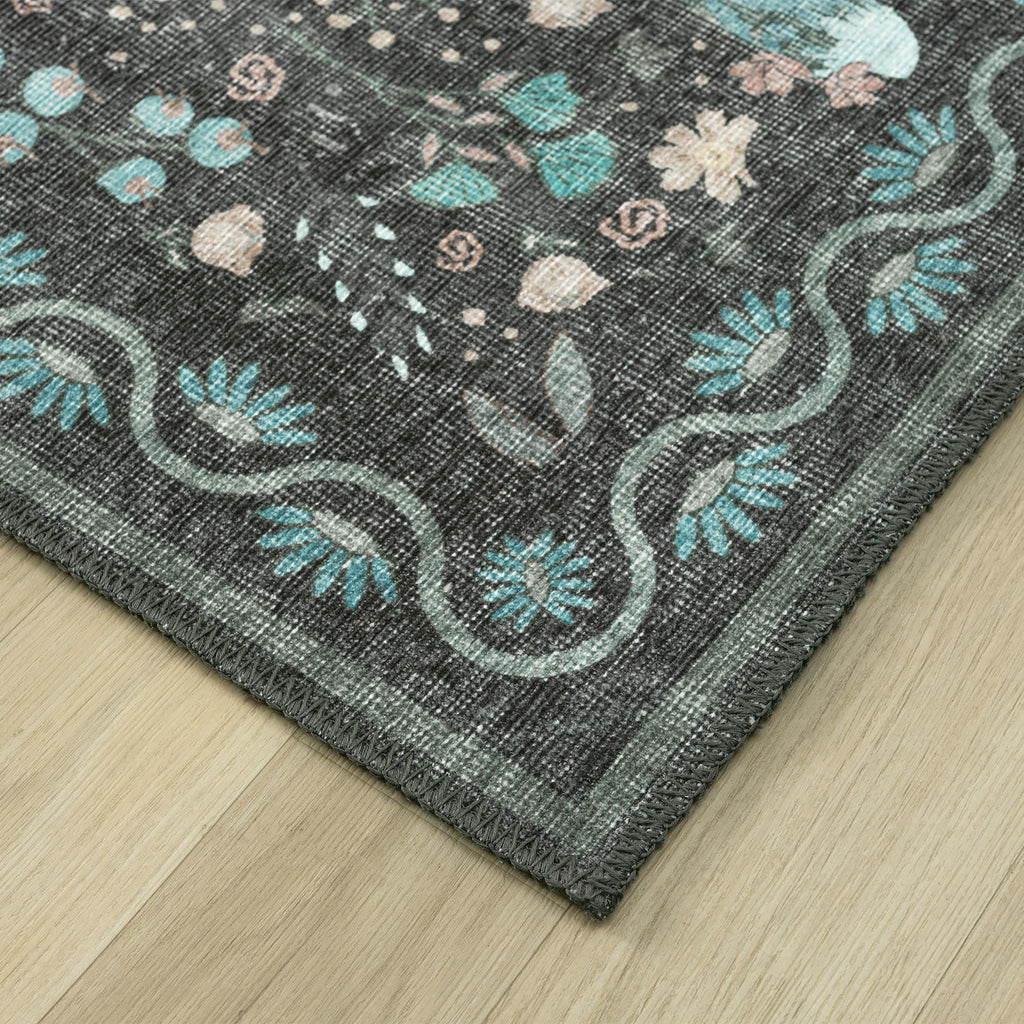 Vintage 747 Charcoal Hallway Runner