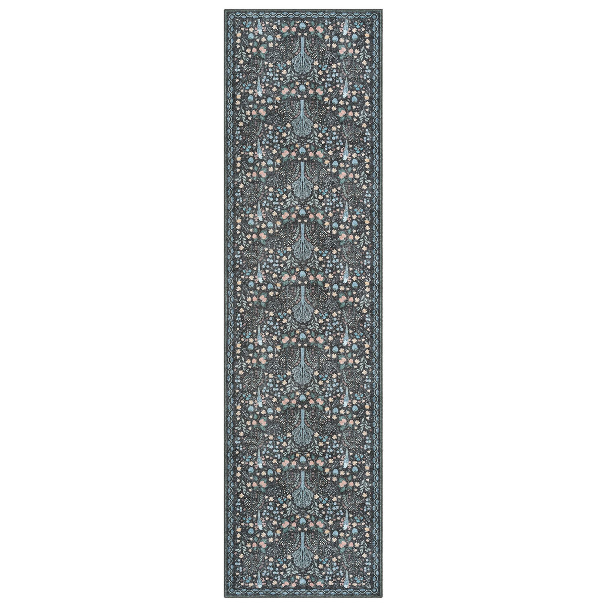Vintage 747 Charcoal Hallway Runner