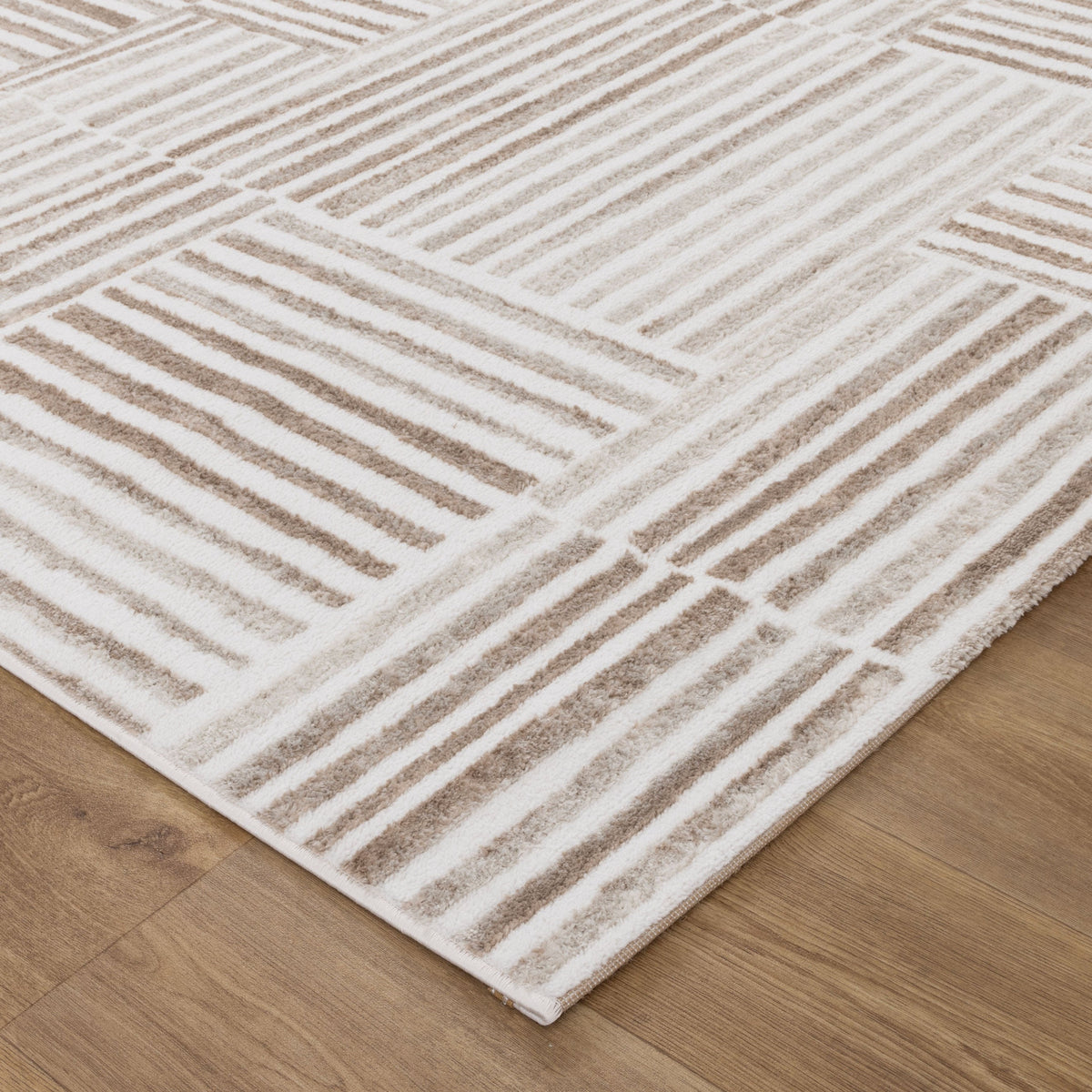 Wellington Geometric Lines Brown Rug - W001 – view 3