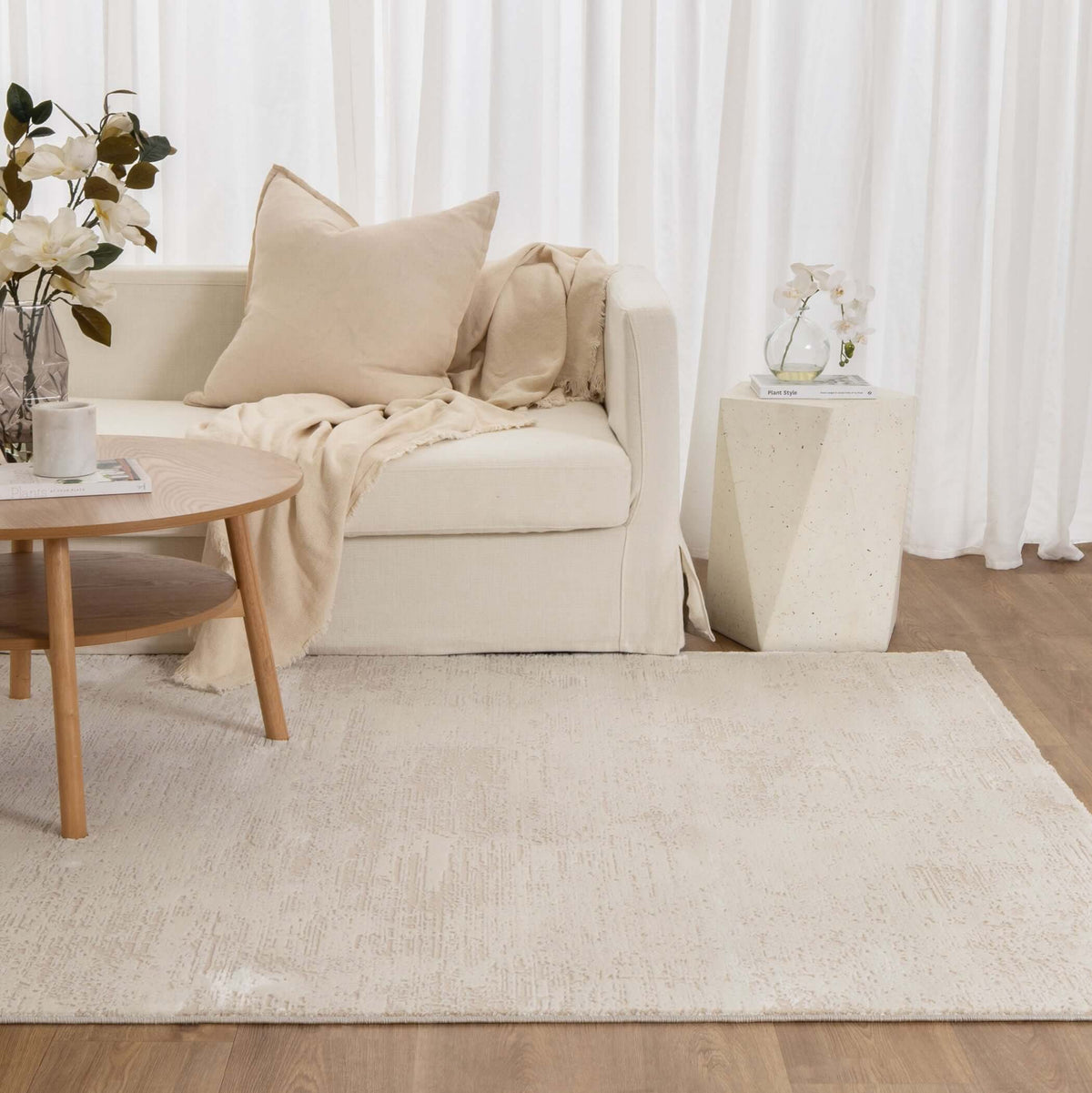 Whisper W001 Cream Neutral Pierre Cardin Rug - detail 4