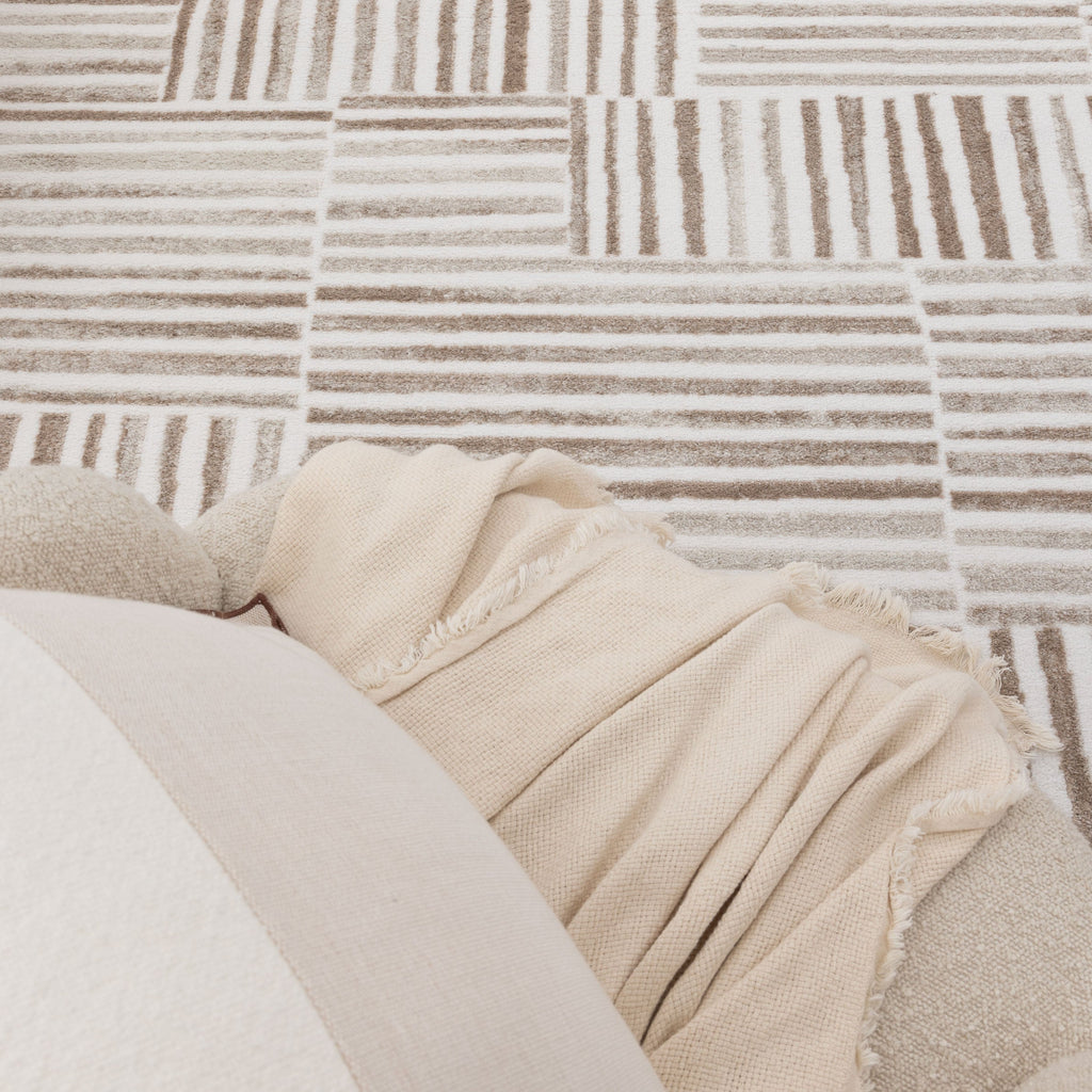 Wellington Geometric Lines Brown Rug - W001 – view 5