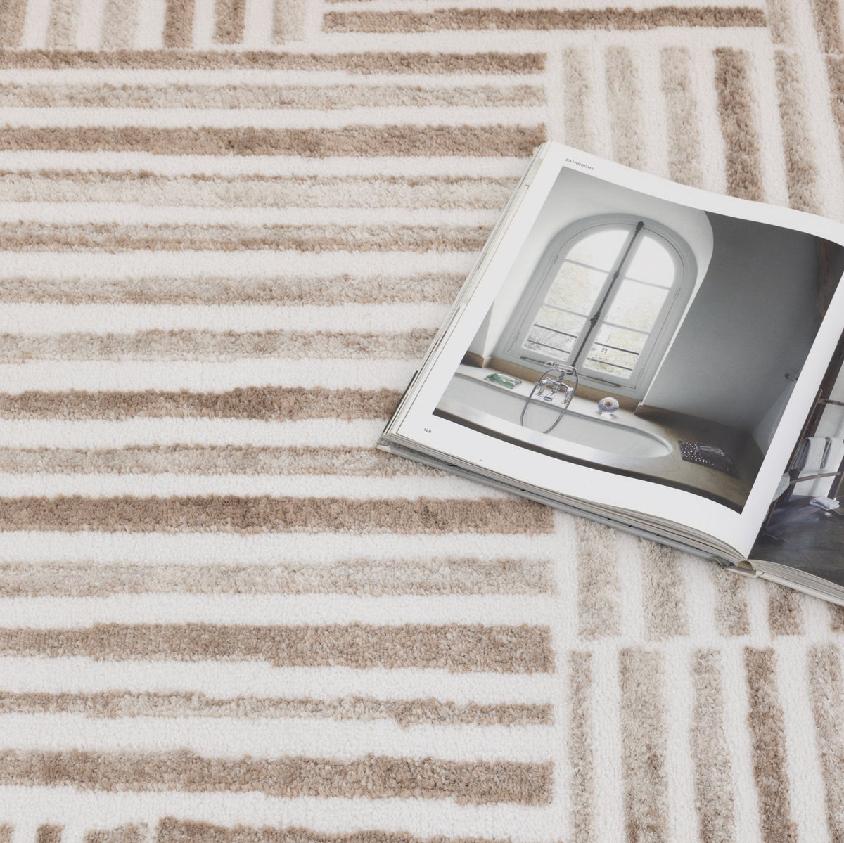 Wellington Geometric Lines Brown Rug - W001 – view 6
