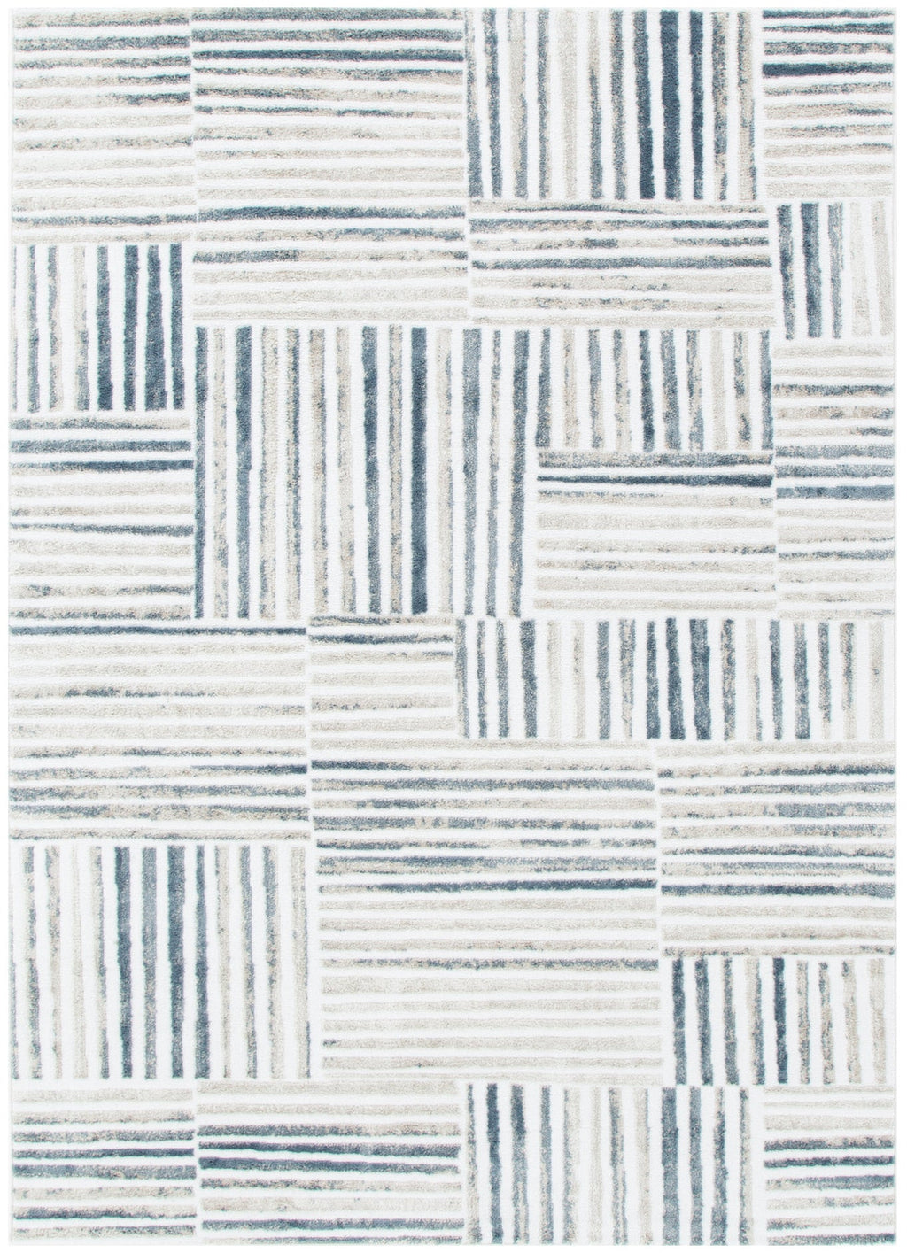 Wellington Geometric Lines Blue Rug - W002 – view 2
