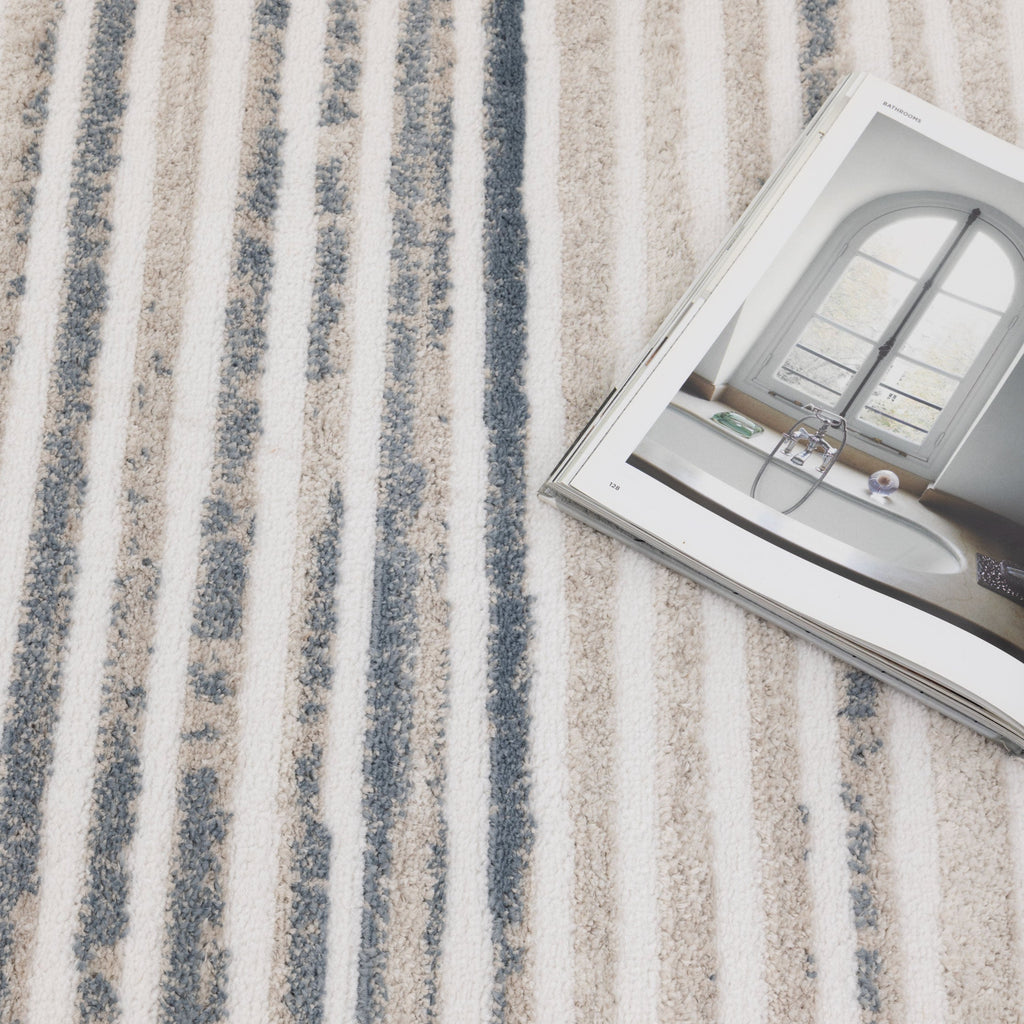 Wellington Geometric Lines Blue Rug - W002 – view 6