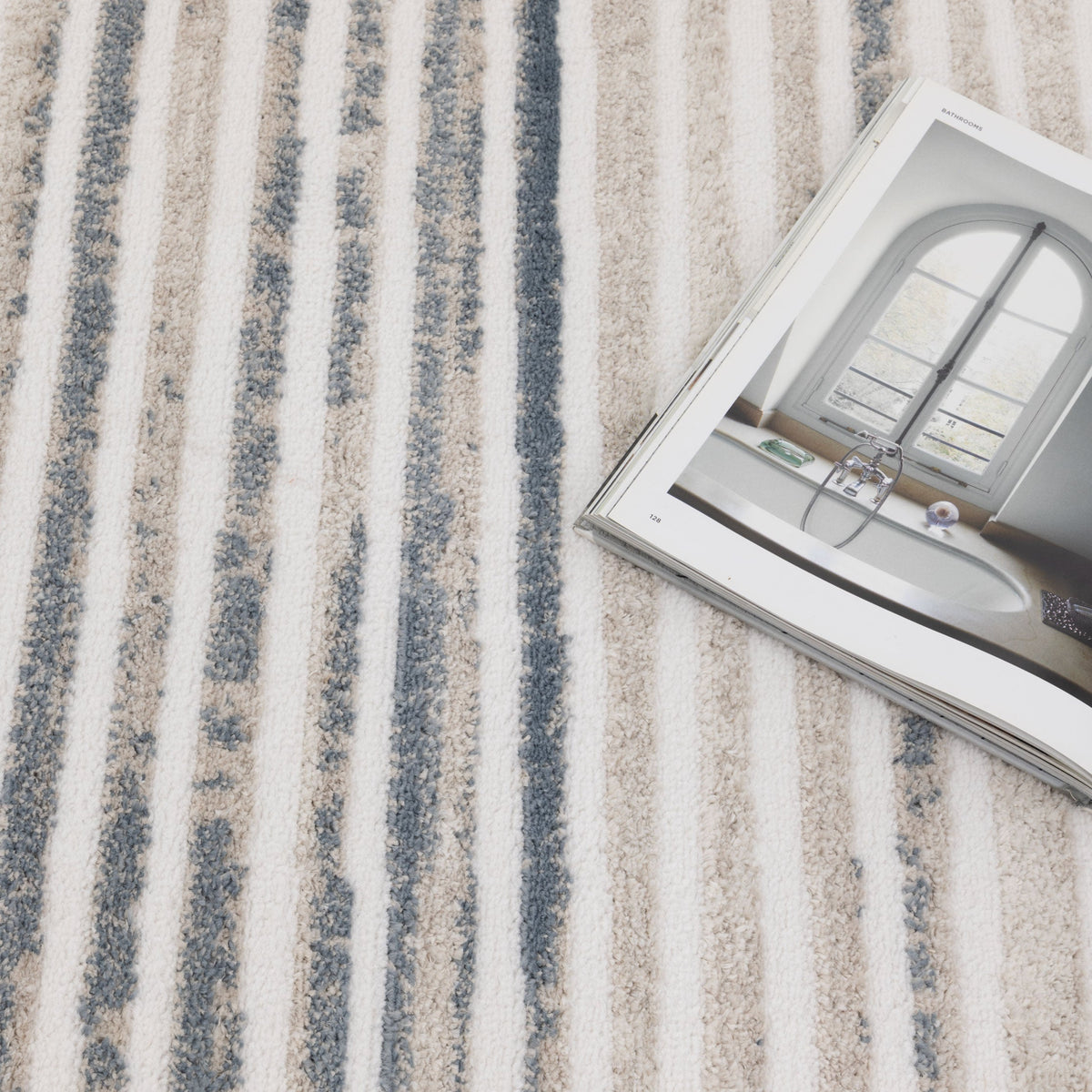 Wellington Geometric Lines Blue Rug - W002 – view 6