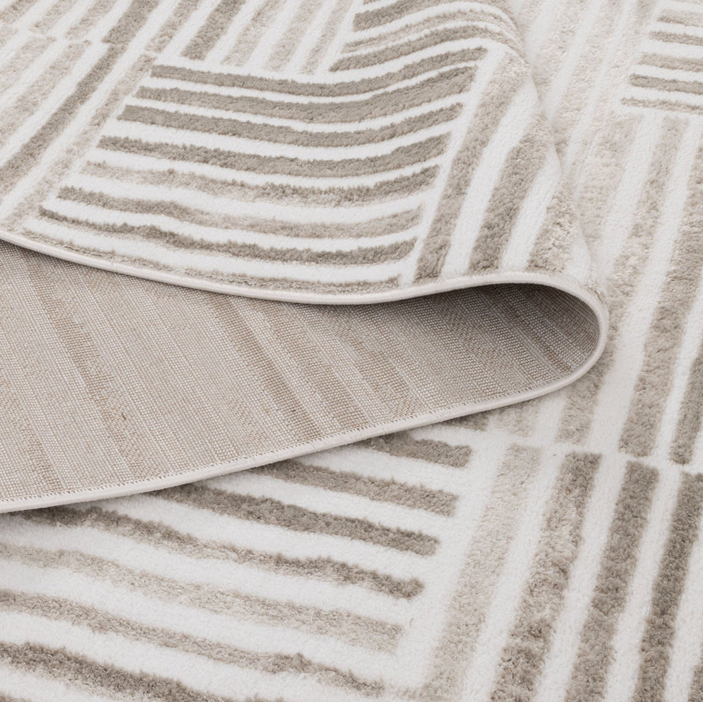 Wellington Geometric Lines Beige Rug - W003 – view 4