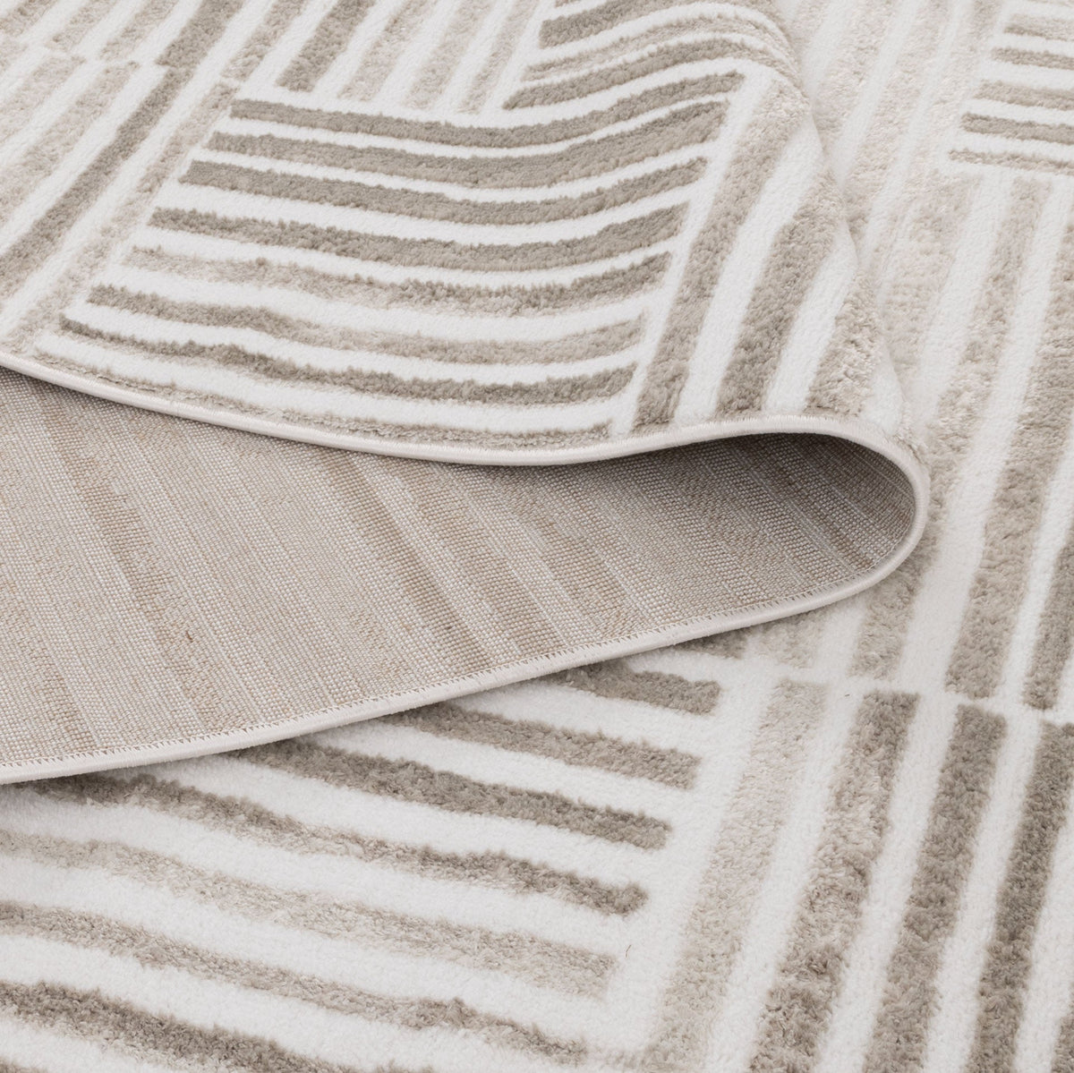 Wellington Geometric Lines Beige Rug - W003 – view 4