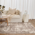 Pierre Cardin Whisper W003 Beige Abstract Rug styled with furniture