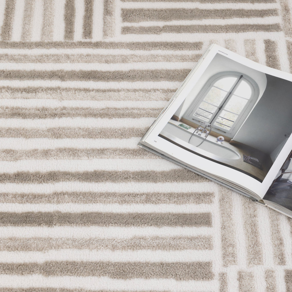 Wellington Geometric Lines Beige Rug - W003 – view 6