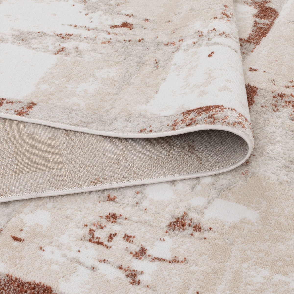 Wellington Abstract Wash Rust Rug - W010 – view 4
