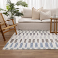 Washwell WASH003 Modern Stripes Washable Rug styled with furniture