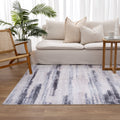 Washwell WASH006 Blue Abstract Washable Rug styled with furniture
