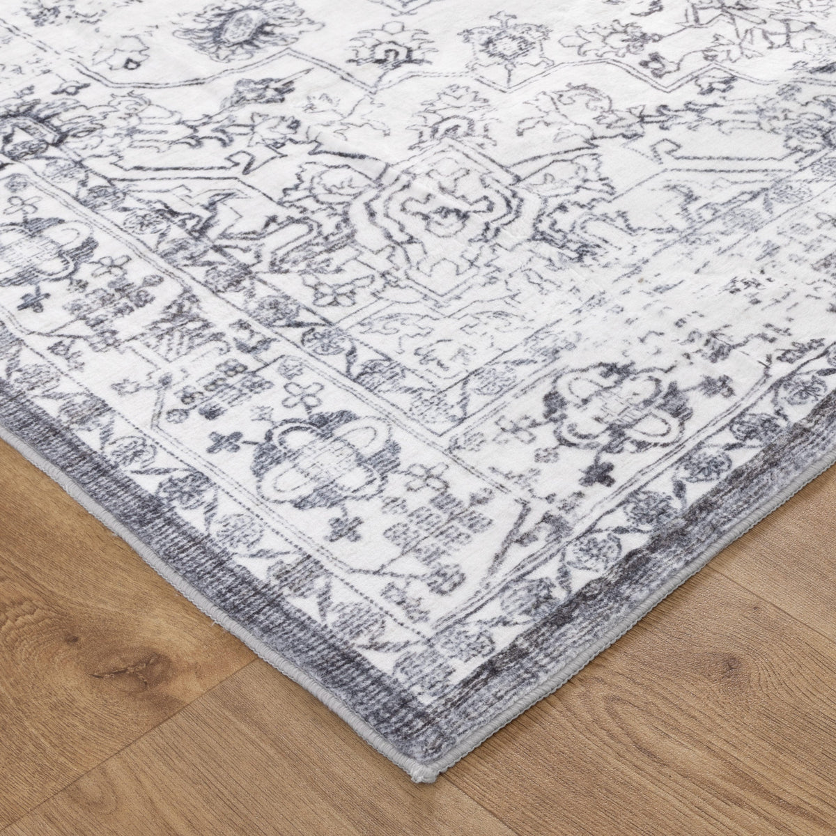 Washwell WASH007 Blue Medallion Washable Rug – view 4
