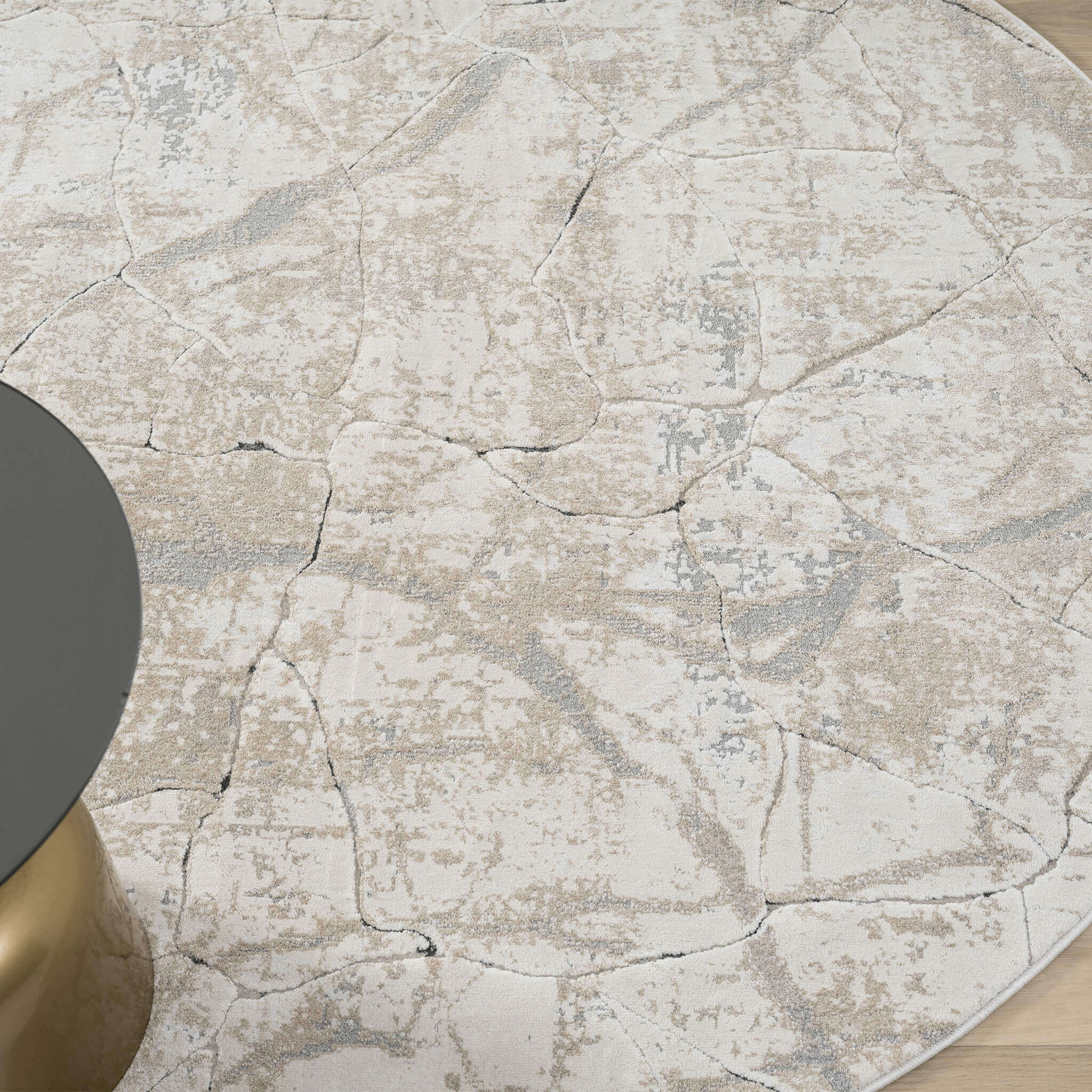 Weston 734 Pebble Round - Elegant Cream Round Rug