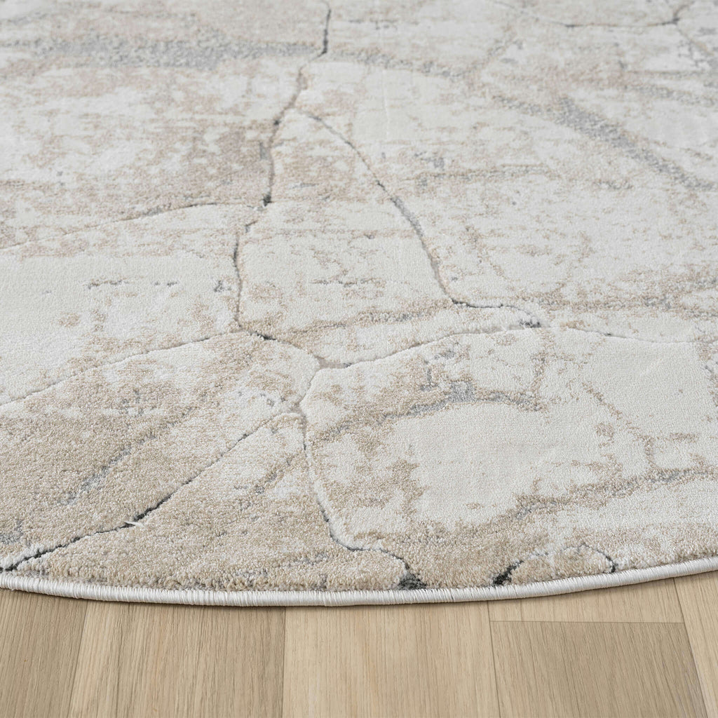 Weston 734 Pebble Round - Elegant Cream Round Rug