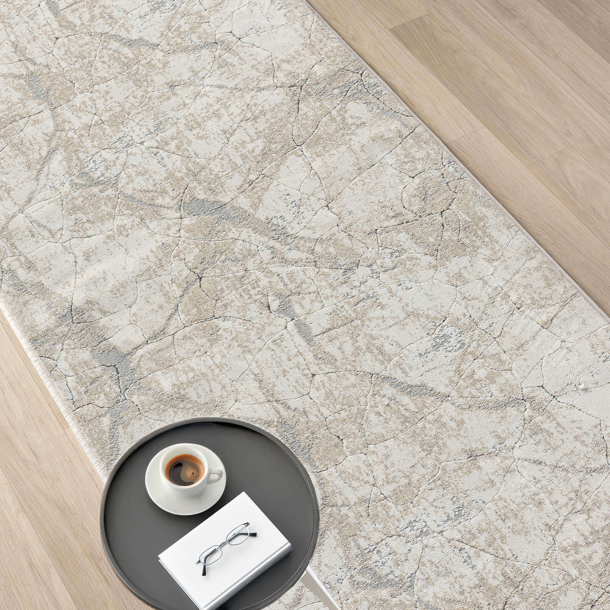 Weston 734 Pebble Runner - Contemporary Cream Rug