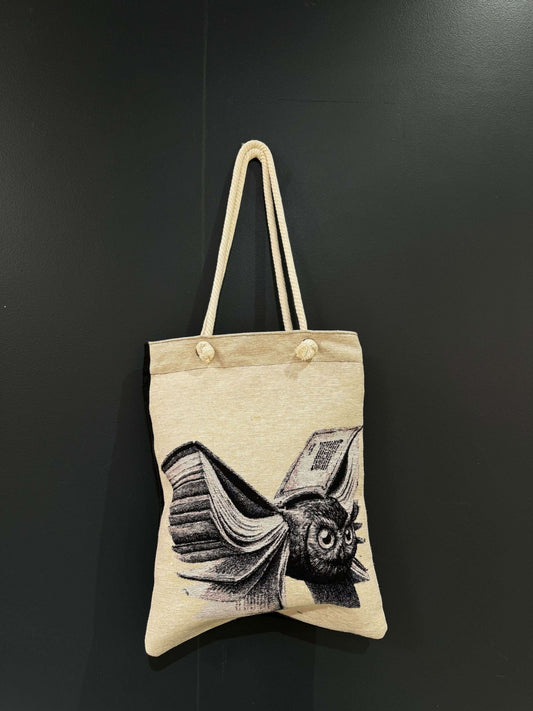 Wise Owl Tote Bag-Embrace creativity with the Wise Owl Tote Bag! This durable, artistic owl design bag is perfect for shopping, school, or casual outings. Nature-inspired and stylish.-Bazaar G Rugs N Gifts