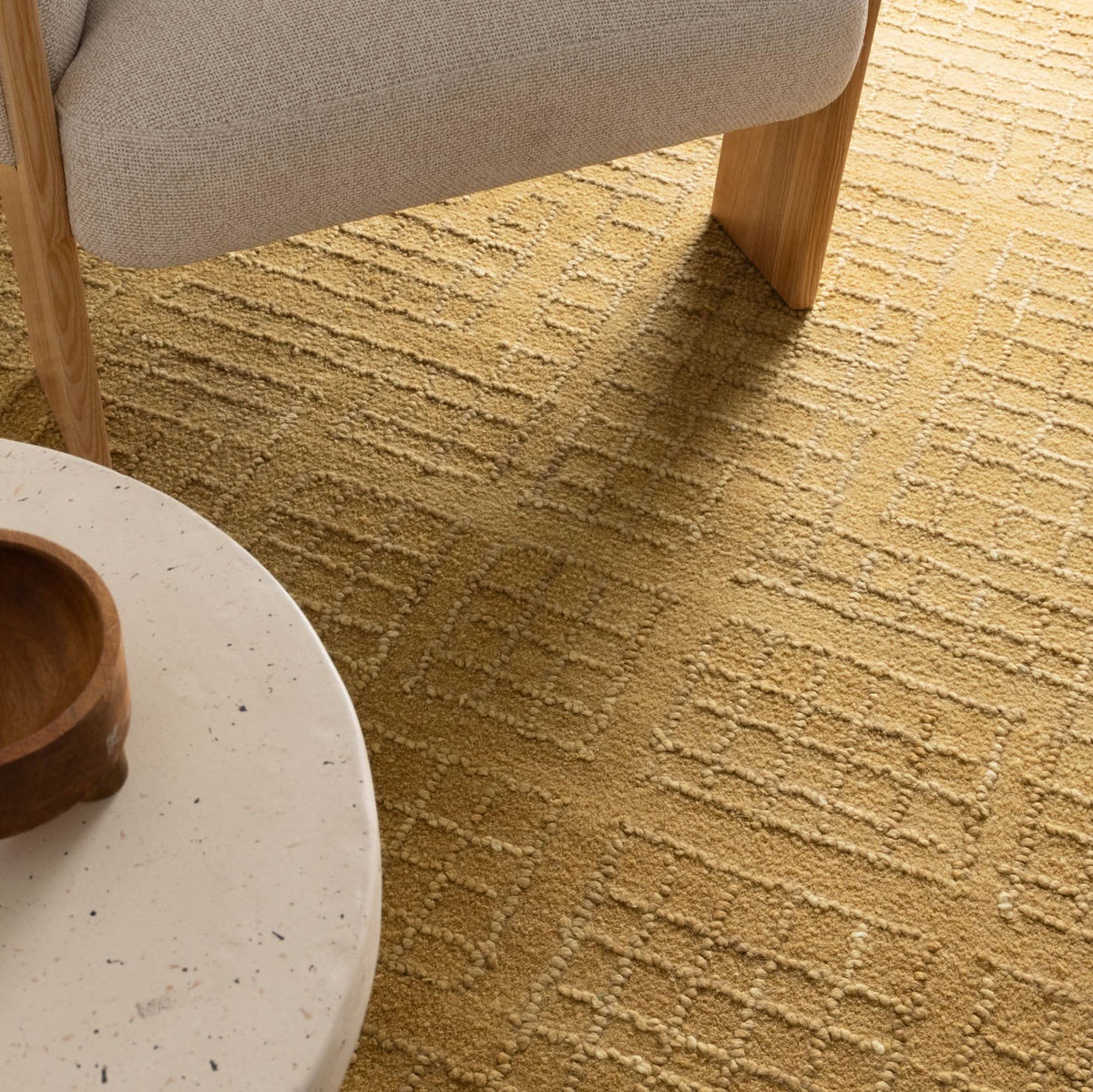 Abasco Citron Knitted Wool Rug wool rug – product view 2