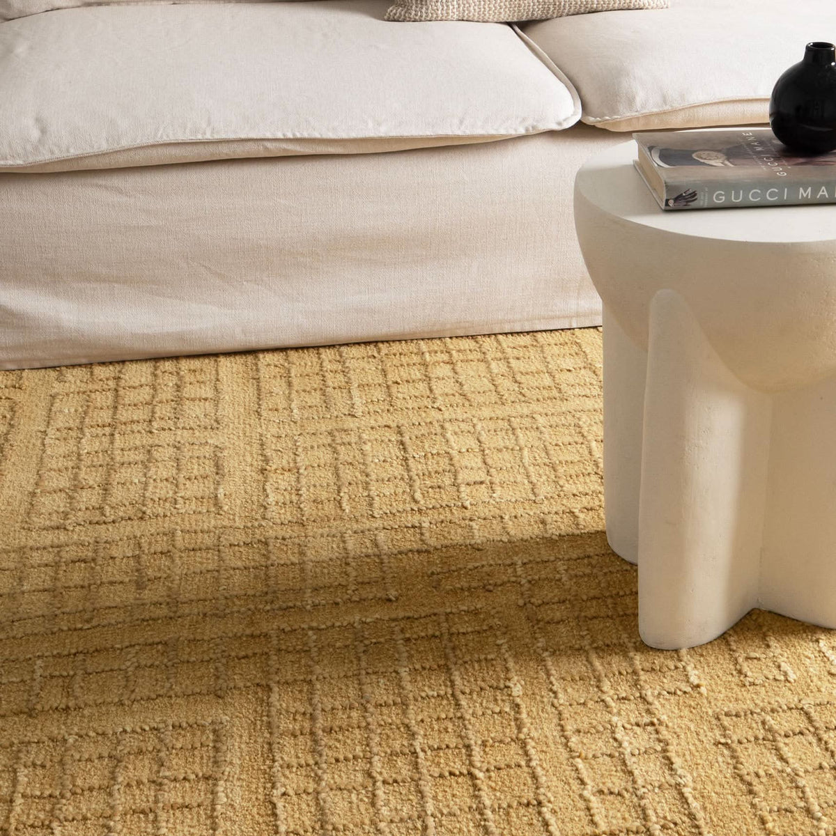 Abasco Citron Knitted Wool Rug wool rug – product view 6
