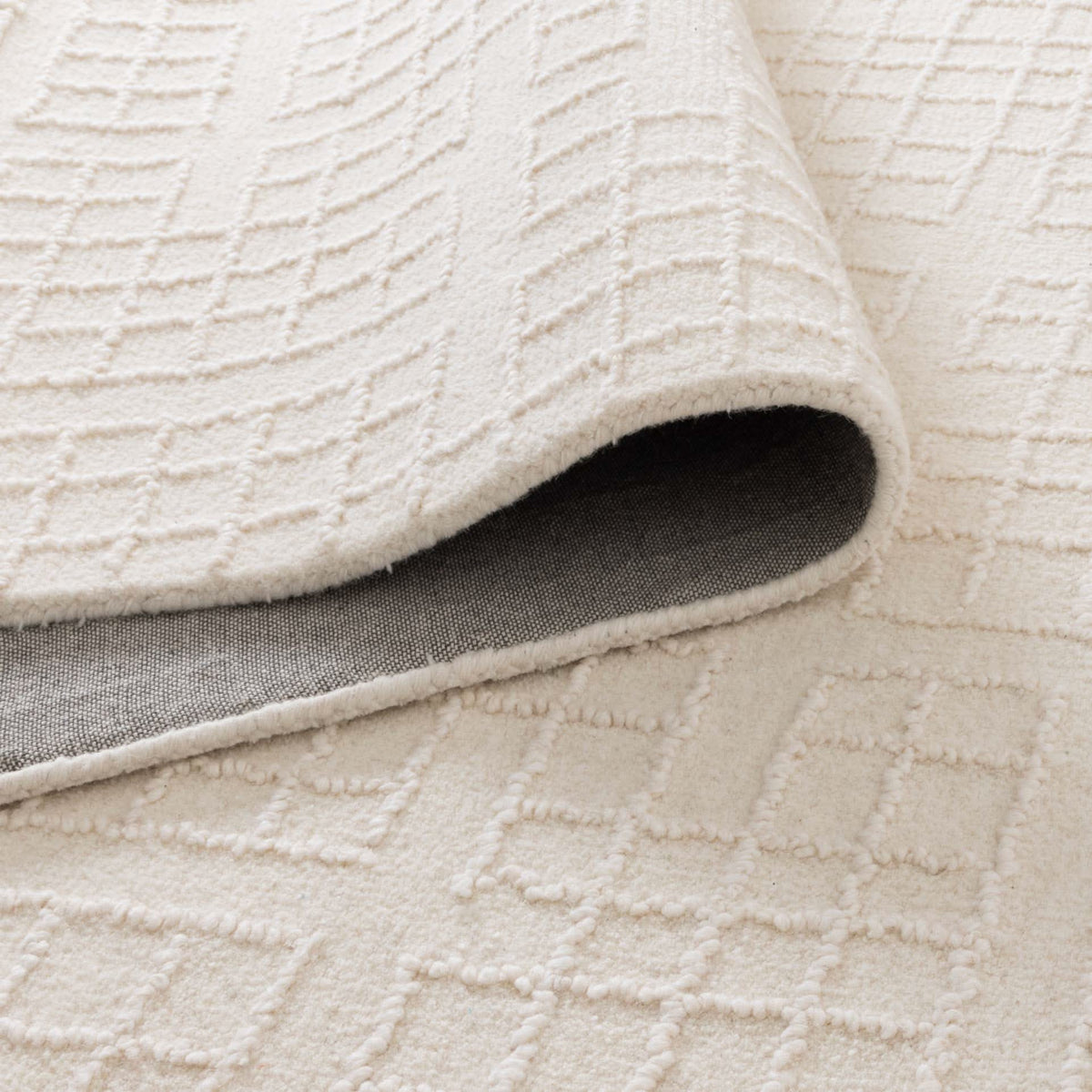 Abasco Ivory Knitted Wool Rug wool rug – product view 3