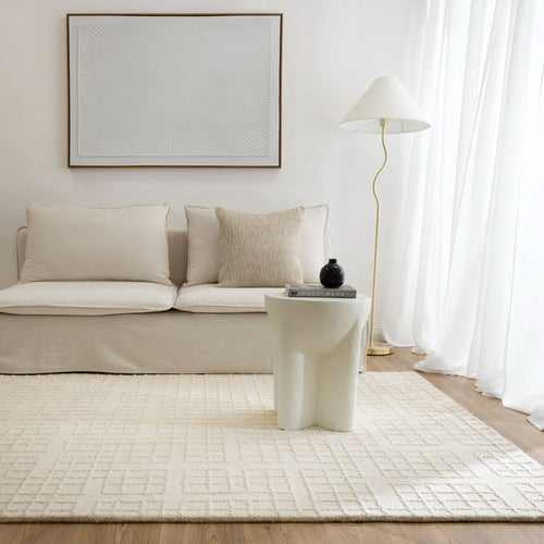 Abasco Ivory Knitted Wool Rug wool rug – product view 4