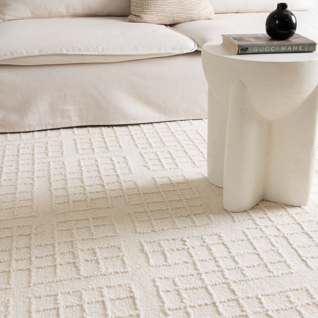 Abasco Ivory Knitted Wool Rug wool rug – product view 5