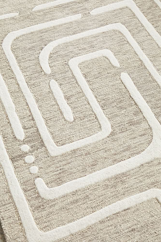 Altura Contour Linen Wool Rug - texture detail 2