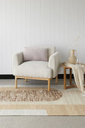 Altura Curve Toffee Wool Rug - styled room