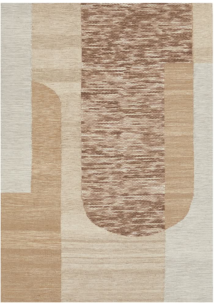 Altura Curve Toffee Wool Rug - full rug
