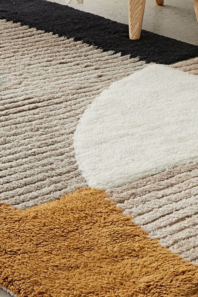Altura Mosaic Multi Wool Rug - texture detail 1
