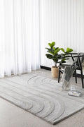 Altura Path Grey Wool Rug - styled room