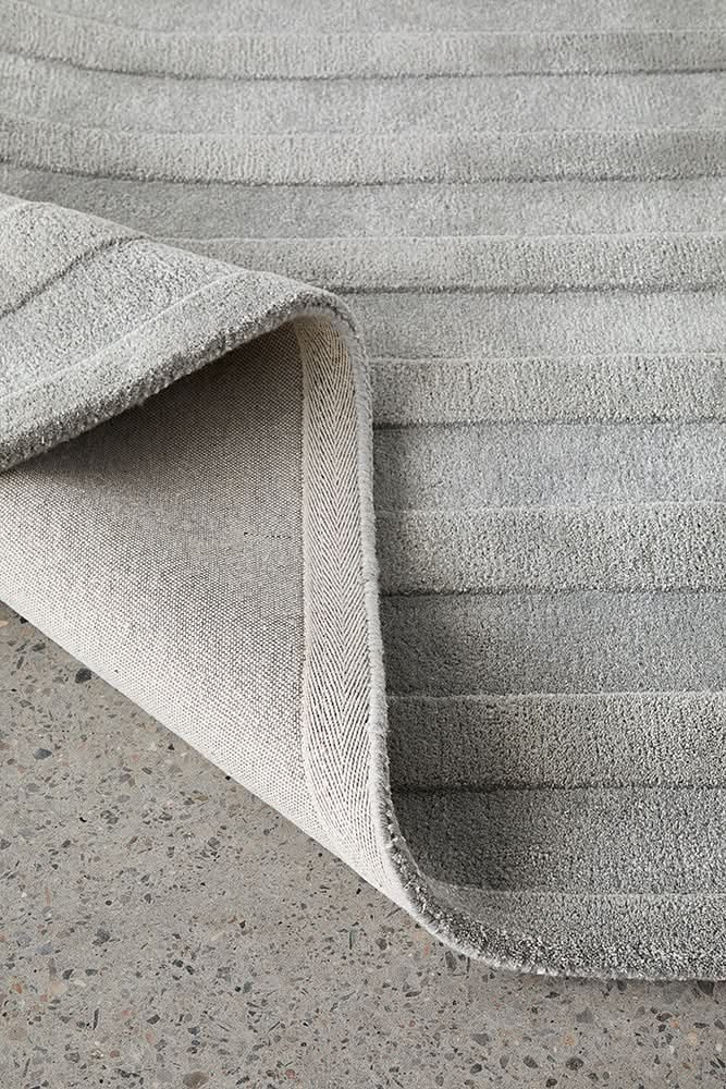 Altura Path Grey Wool Rug - texture detail 2
