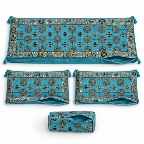 Aqua Diamond Arabic sofa covers only – four-piece set without foam