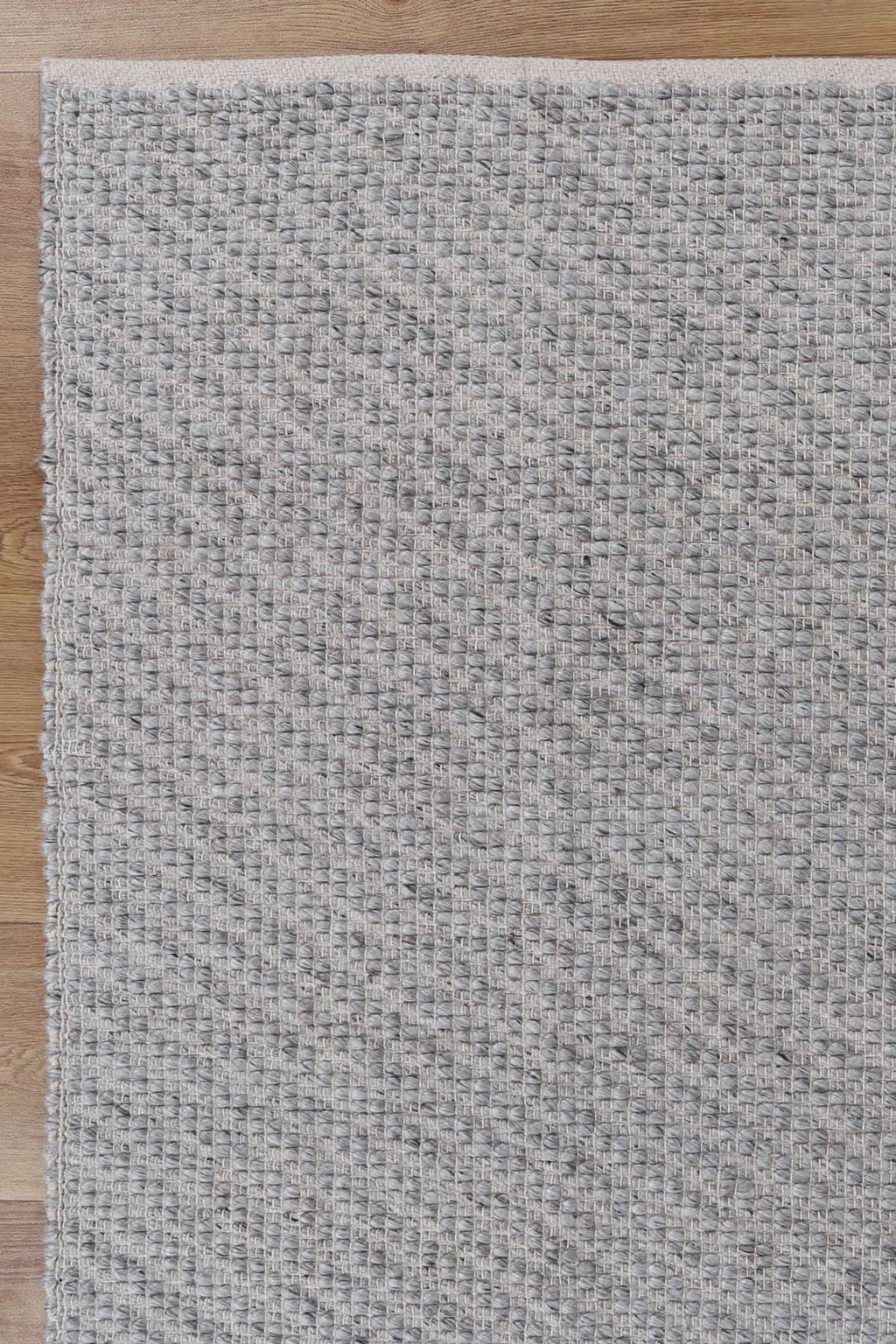 Basalt Grey Wool Blend Textured Rug wool rug – main product image