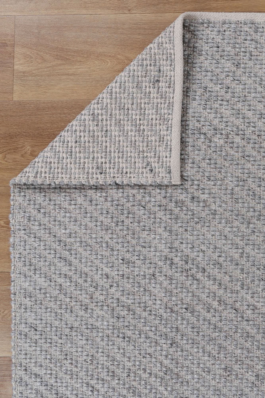 Basalt Grey Wool Blend Textured Rug wool rug – product view 2