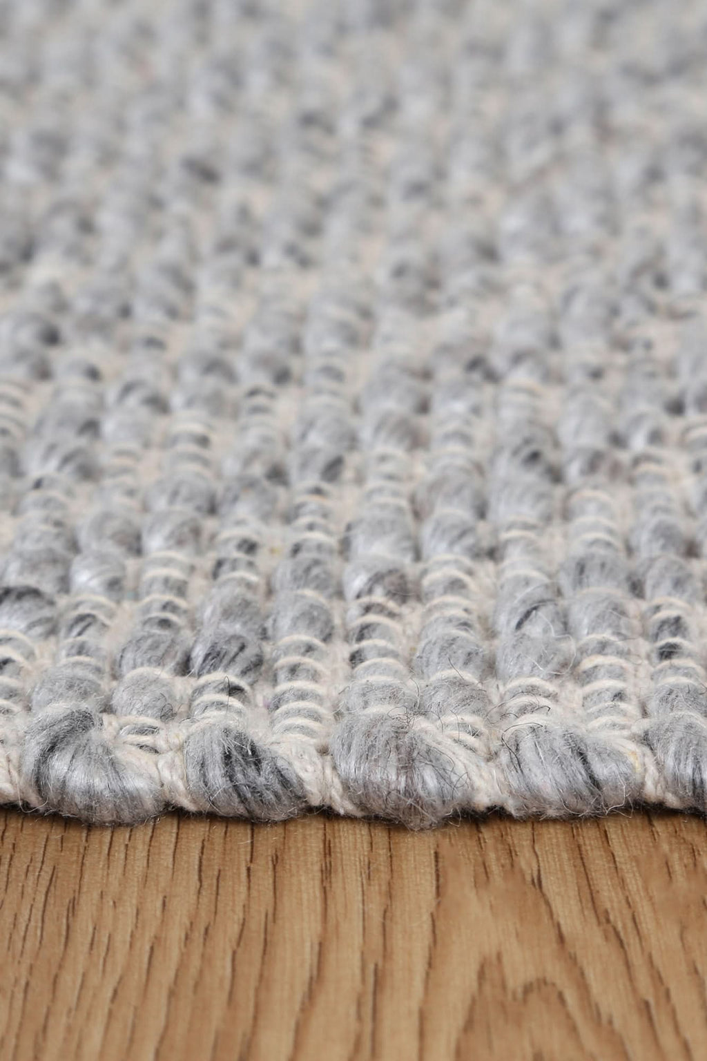 Basalt Grey Wool Blend Textured Rug wool rug – product view 3