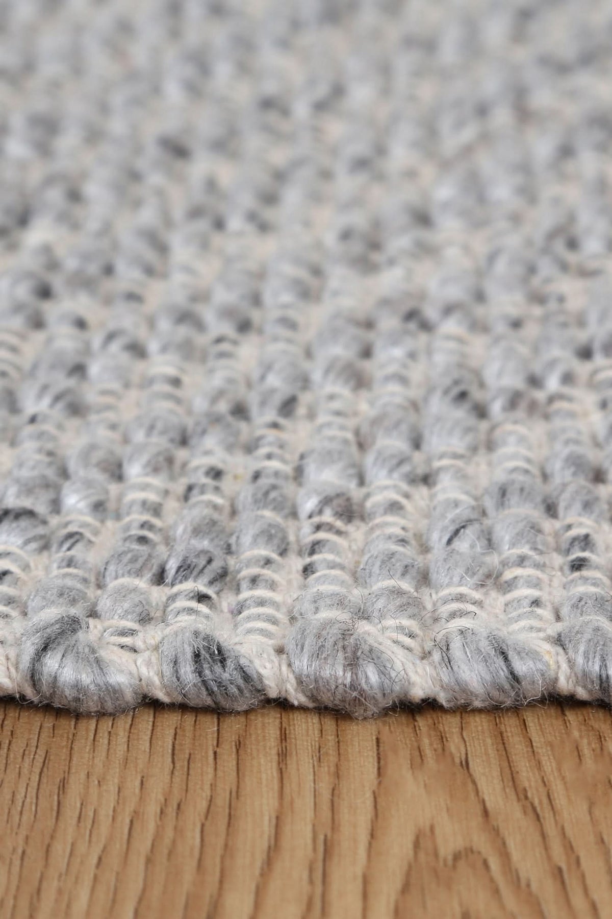 Basalt Grey Wool Blend Textured Rug wool rug – product view 3
