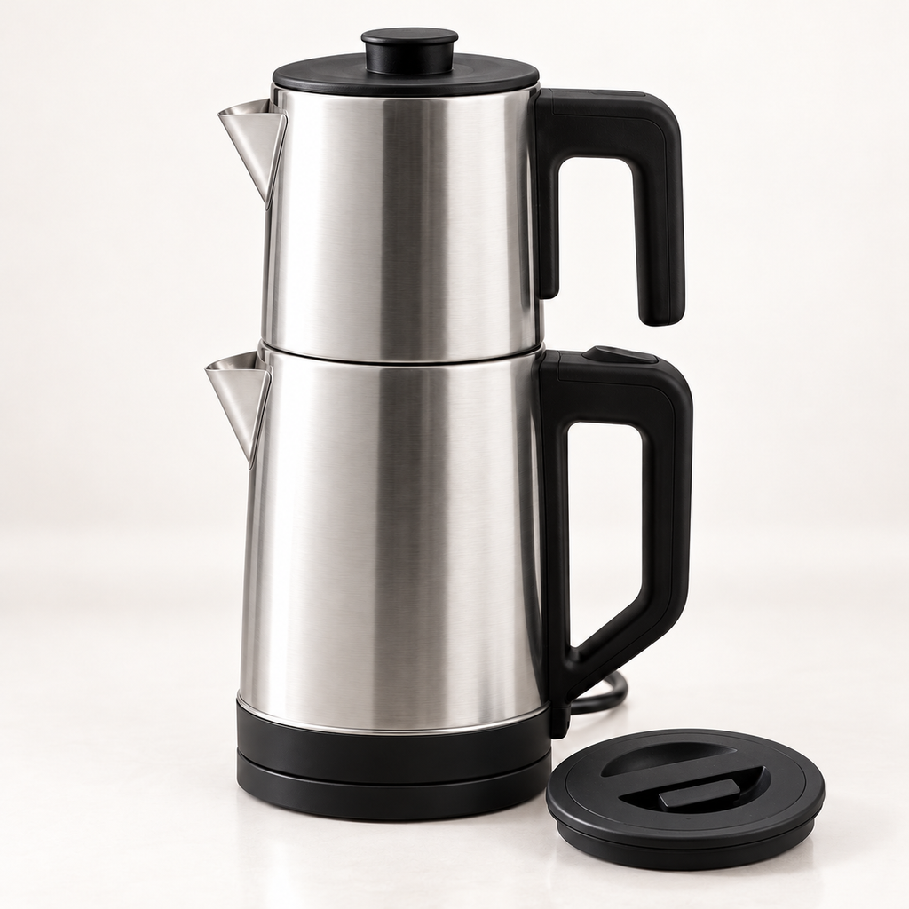 Assembled Bazaar G BZR2121 electric Turkish tea maker with separate kettle lid